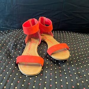 Coral Faux Suede Sandals